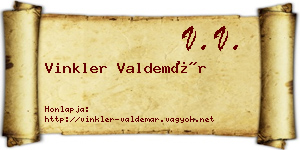 Vinkler Valdemár névjegykártya